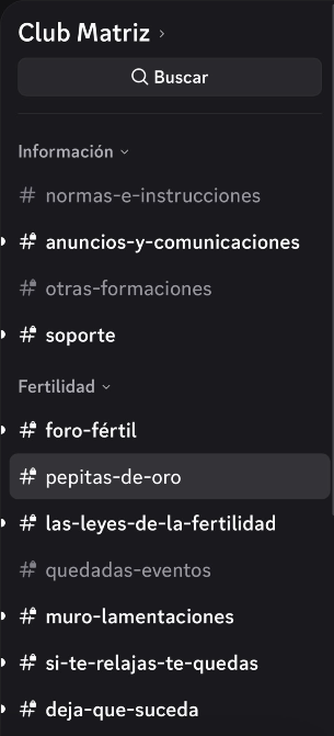 Canales reales de la Comunidad Club Matriz